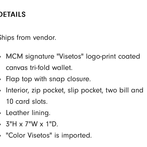 MCM Trifold Leather Cognac Long Wallet 7.5” x 4” EUC - Picture 14 of 14